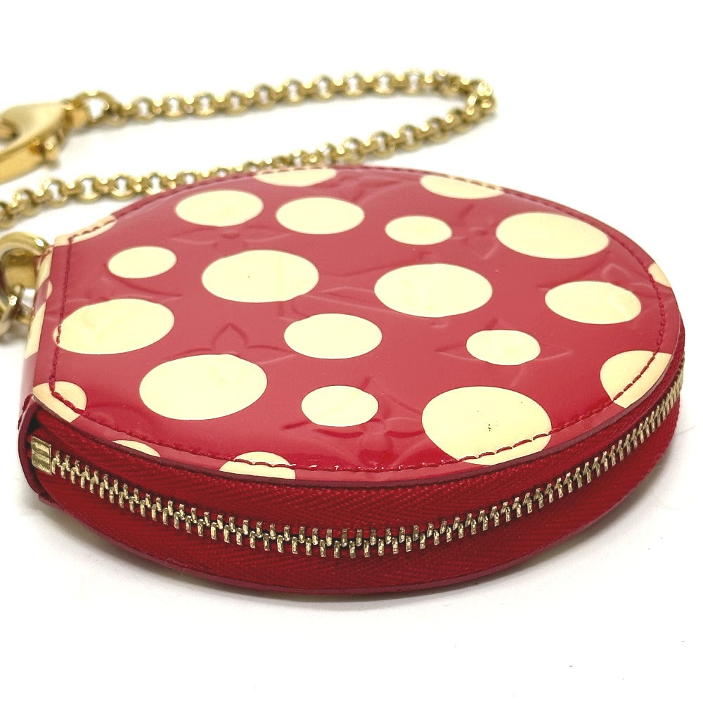 LOUIS VUITTON Coin case M91570 Patent leather Red Monogram Vernis Yayoi Kusama collaboration portomone chapeau dot infinity Women Used Authentic