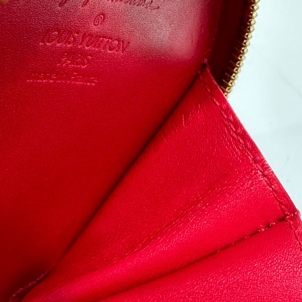 LOUIS VUITTON Coin case M91570 Patent leather Red Monogram Vernis Yayoi Kusama collaboration portomone chapeau dot infinity Women Used Authentic