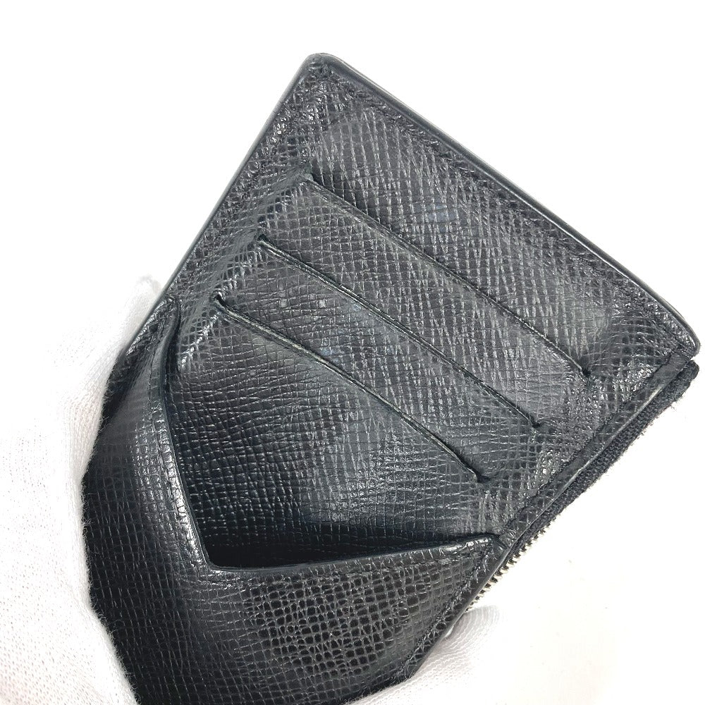 LOUIS VUITTON Coin case M62914 Taiga Leather black Taiga Coin card holder mens Used Authentic