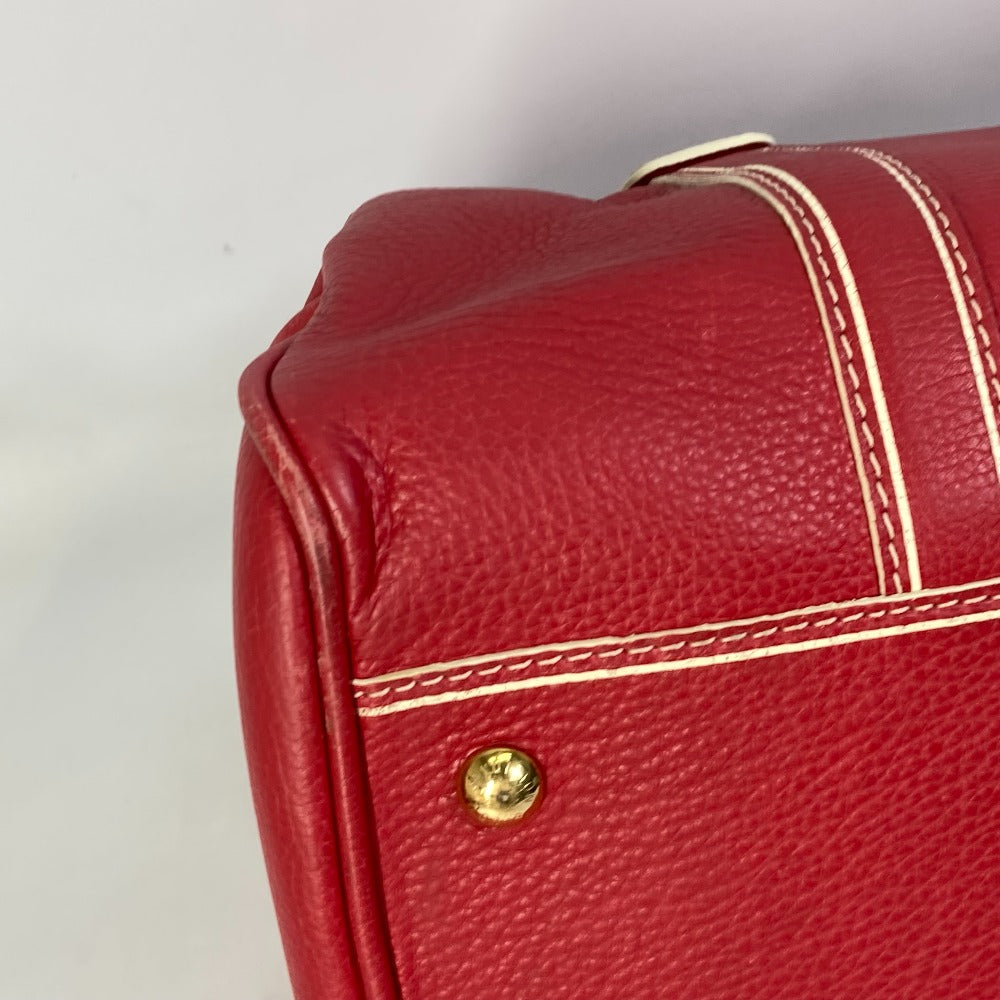 LOUIS VUITTON Boston Duffel bag M95140 leather Red Cariole Women Used Authentic