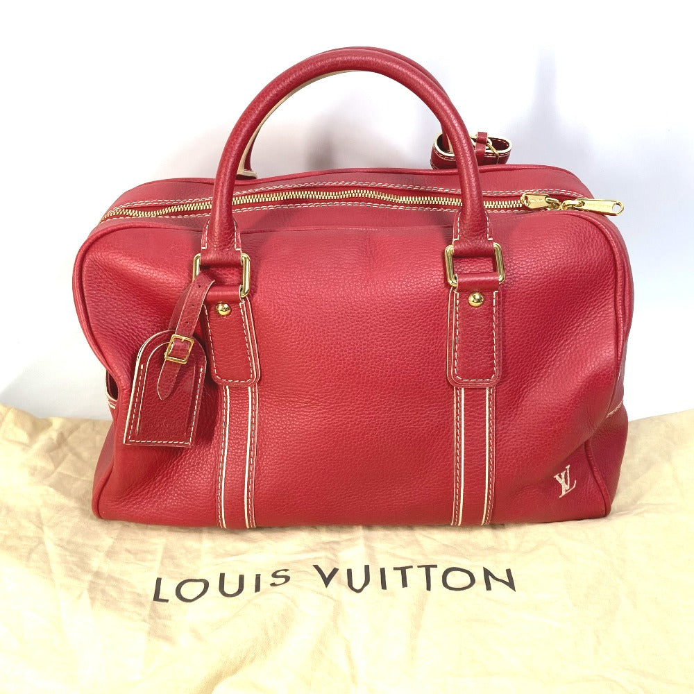 LOUIS VUITTON Boston Duffel bag M95140 leather Red Cariole Women Used Authentic