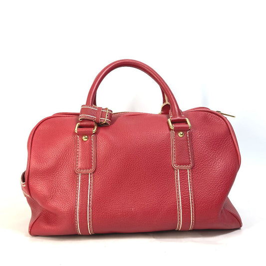 LOUIS VUITTON Boston Duffel bag M95140 leather Red Cariole Women Used Authentic