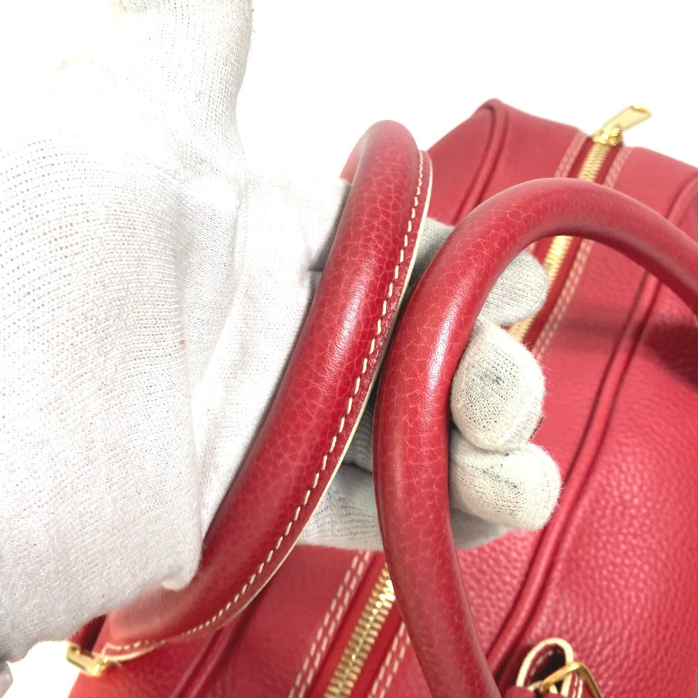 LOUIS VUITTON Boston Duffel bag M95140 leather Red Cariole Women Used Authentic