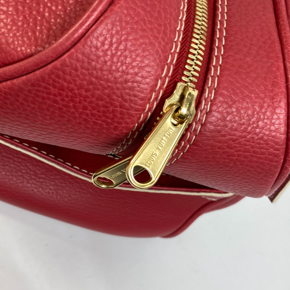 LOUIS VUITTON Boston Duffel bag M95140 leather Red Cariole Women Used Authentic