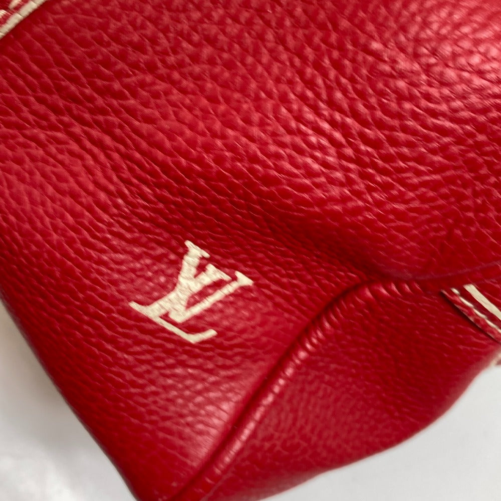 LOUIS VUITTON Boston Duffel bag M95140 leather Red Cariole Women Used Authentic