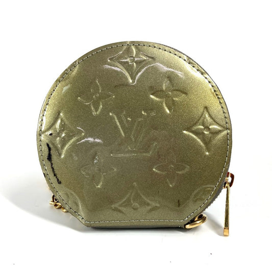 LOUIS VUITTON Coin case M91387 Monogram Vernis gold Monogram Vernis portomone cock Women Used Authentic