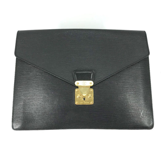 LOUIS VUITTON Clutch bag ‚l54452 Epi Leather black Epi Porto Document Case mens Used Authentic