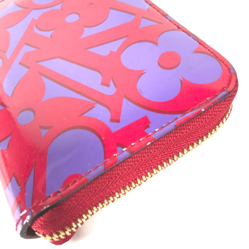 LOUIS VUITTON Coin case M90130 Patent leather purple 2014 Valentine Sweet Monogram Zip around purse Women Used Authentic