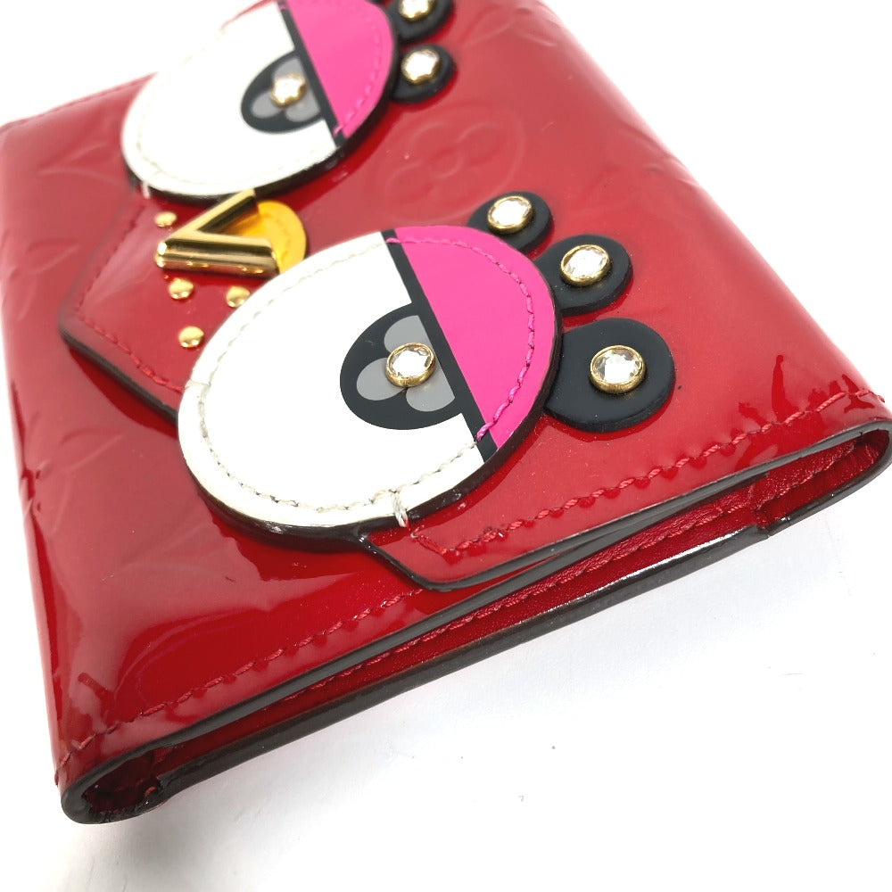 LOUIS VUITTON Trifold wallet M62317 Monogram Vernis Red Monogram Vernis Portefeuille Victorine Women Used Authentic