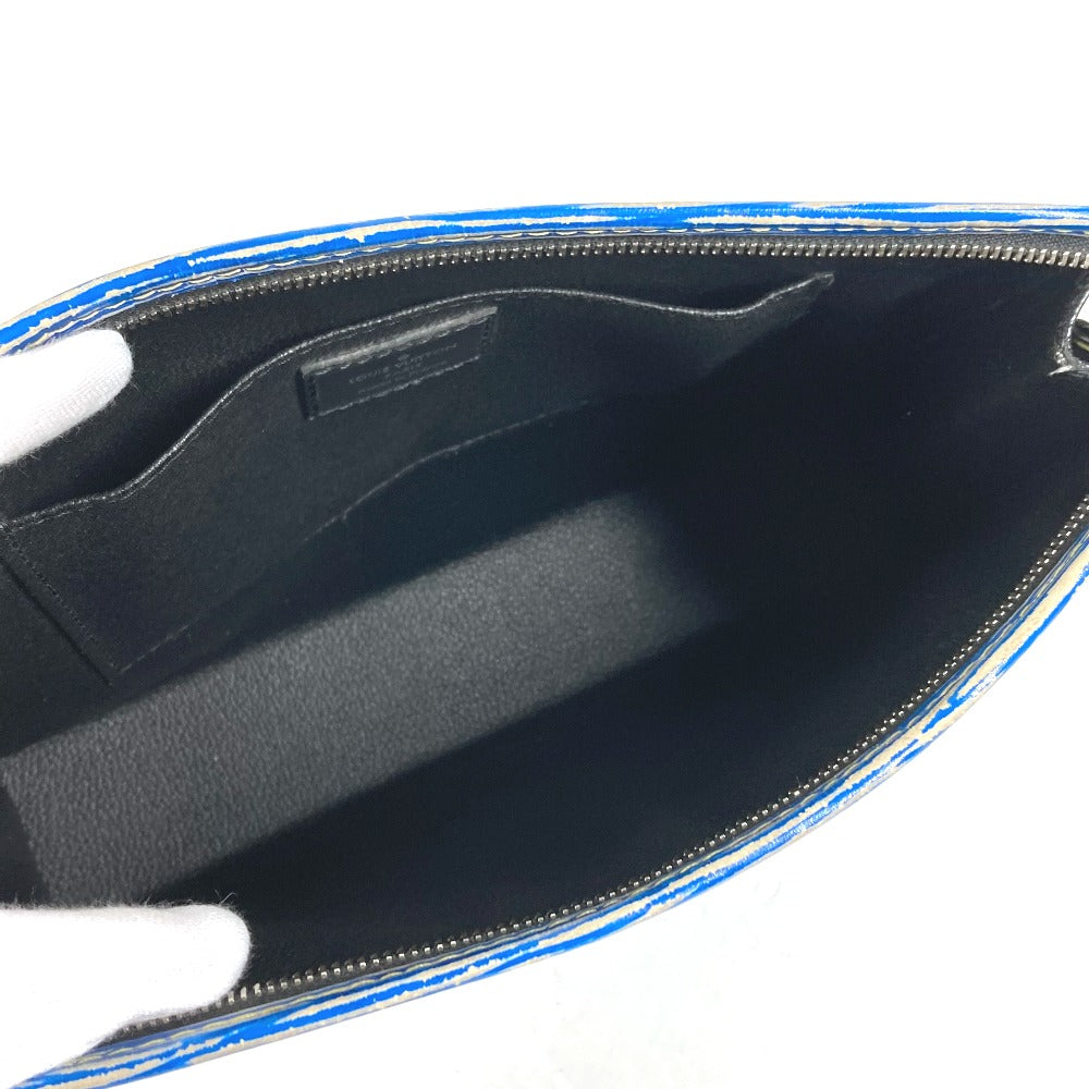 LOUIS VUITTON business bag M54654 Epi Leather blue Epi denim posh toilette mens Used Authentic