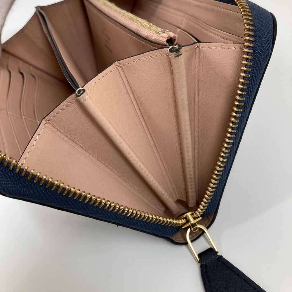 LOUIS VUITTON Long Wallet Purse M68582 Taurillon Clemence Leather Navy Long wallet Portefeuille comet Women Secondhand Authentic