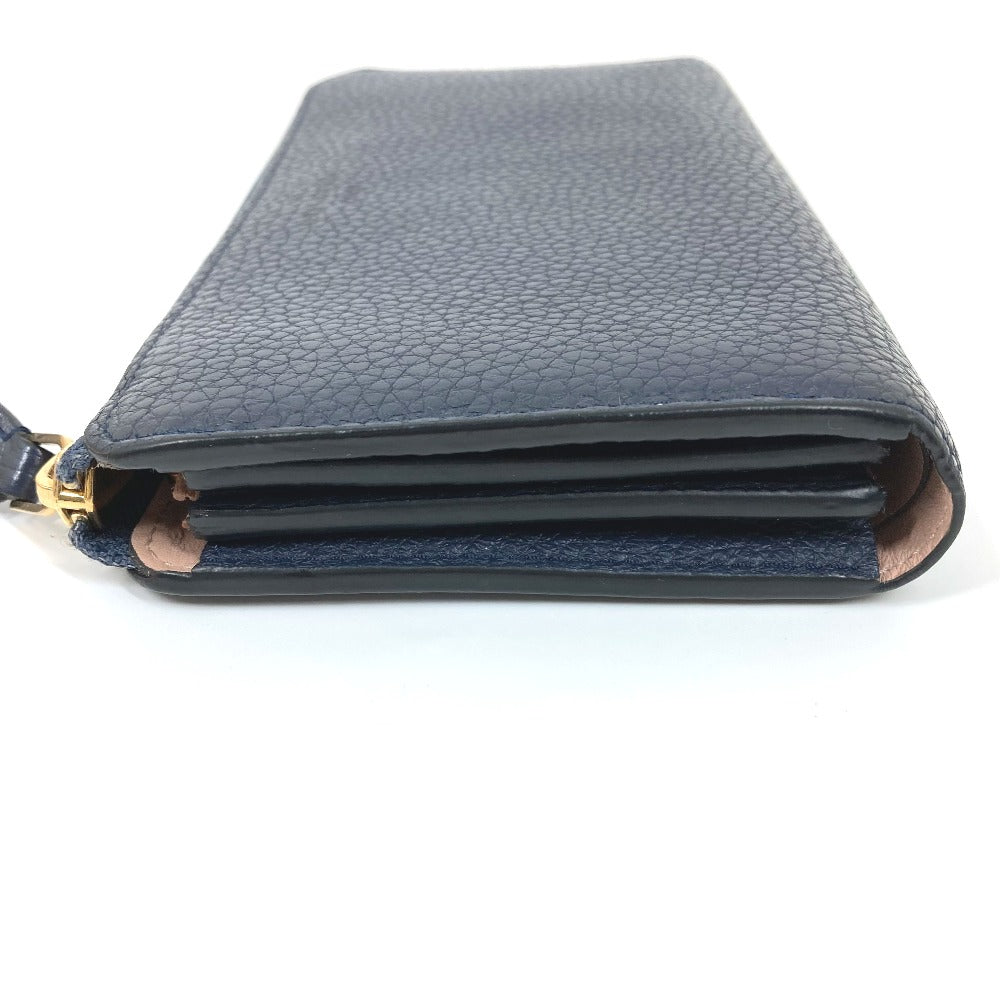 LOUIS VUITTON Long Wallet Purse M68582 Taurillon Clemence Leather Navy Long wallet Portefeuille comet Women Secondhand Authentic