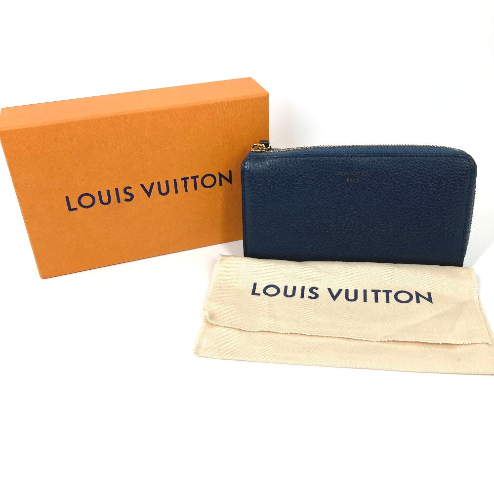 LOUIS VUITTON Long Wallet Purse M68582 Taurillon Clemence Leather Navy Long wallet Portefeuille comet Women Secondhand Authentic