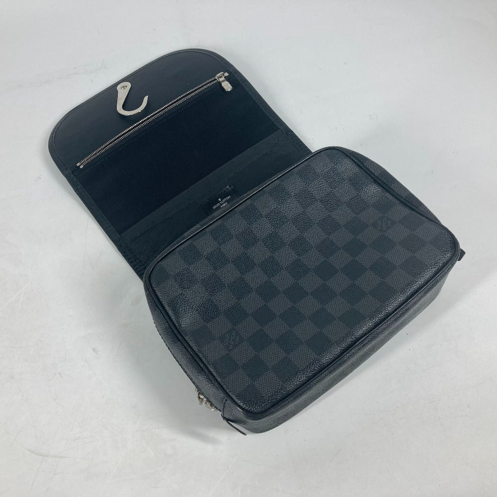 LOUIS VUITTON Pouch N41419 Damier Grafitto Canvas black Damier Grafitte Truth Suspendable mens Used Authentic