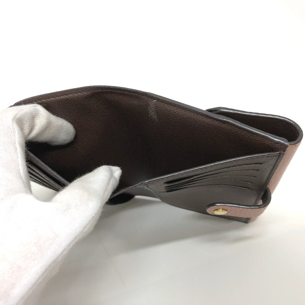 LOUIS VUITTON Folded wallet N60043 Damier canvas Brown Portefeuille Normandy Women Used Authentic