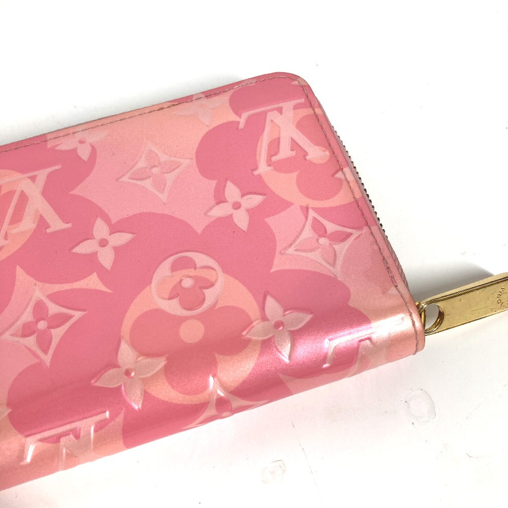 LOUIS VUITTON Long Wallet Purse M80309 Monogram Vernis pink Monogram Vernis Zippy wallet Women Used Authentic