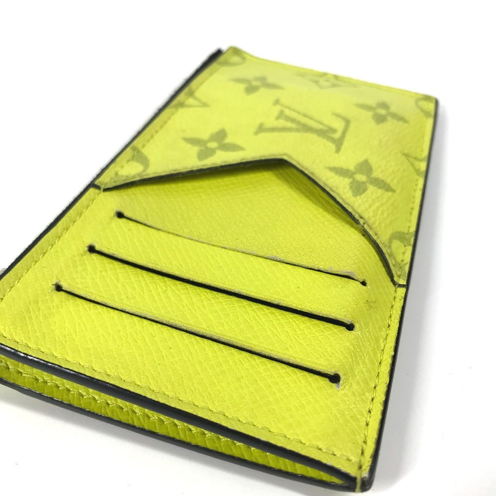 LOUIS VUITTON Coin case M30950 Taiga Leather, Monogram Canvas yellow Taigalama Coin card holder Women(Unisex) Used Authentic