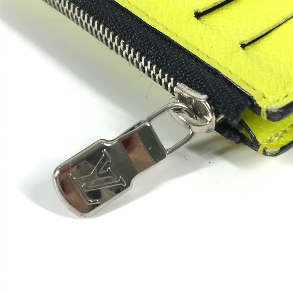 LOUIS VUITTON Coin case M30950 Taiga Leather, Monogram Canvas yellow Taigalama Coin card holder Women(Unisex) Used Authentic