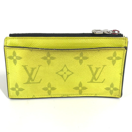 LOUIS VUITTON Coin case M30950 Taiga Leather, Monogram Canvas yellow Taigalama Coin card holder mens(Unisex) Used Authentic
