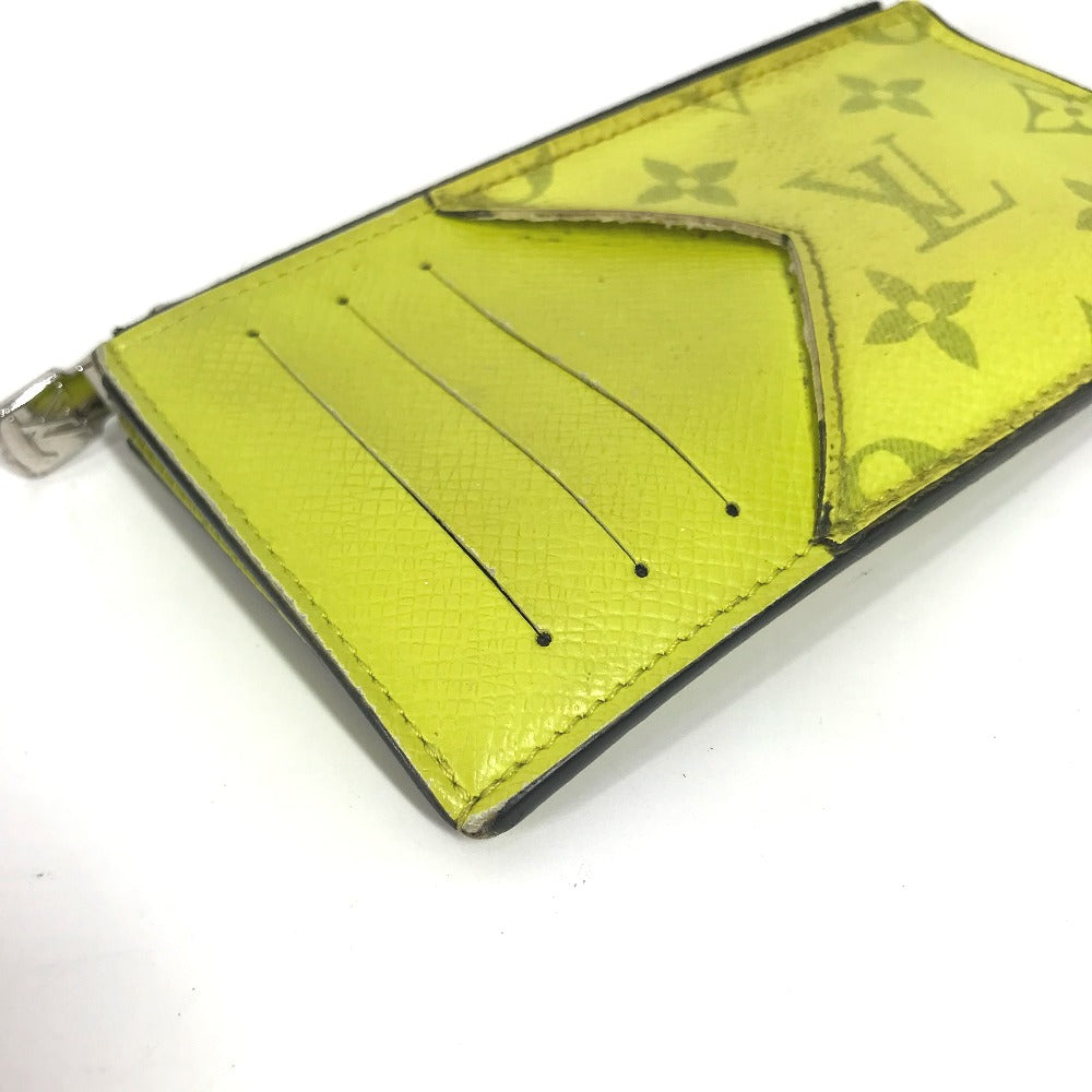 LOUIS VUITTON Coin case M30950 Taiga Leather, Monogram Canvas yellow Taigalama Coin card holder mens(Unisex) Used Authentic