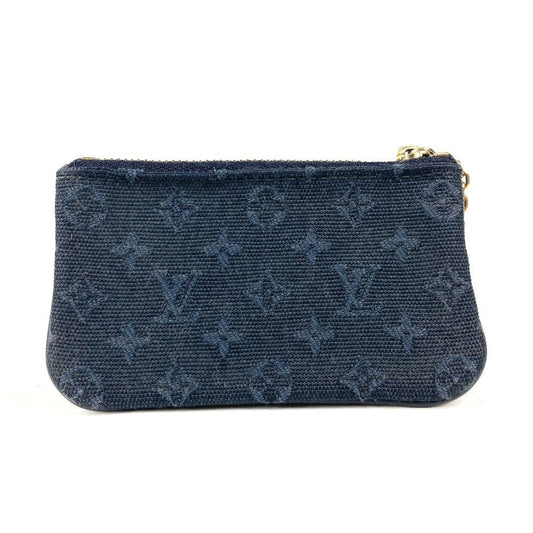 LOUIS VUITTON Coin case M92436 Monogram Mini-LinCanvas blue Monogram mini run Pochette cree mens(Unisex) Used Authentic