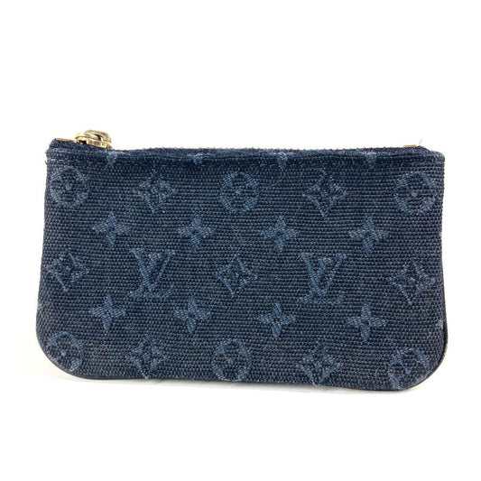 LOUIS VUITTON Coin case M92436 Monogram Mini-LinCanvas blue Monogram mini run Pochette cree mens(Unisex) Used Authentic