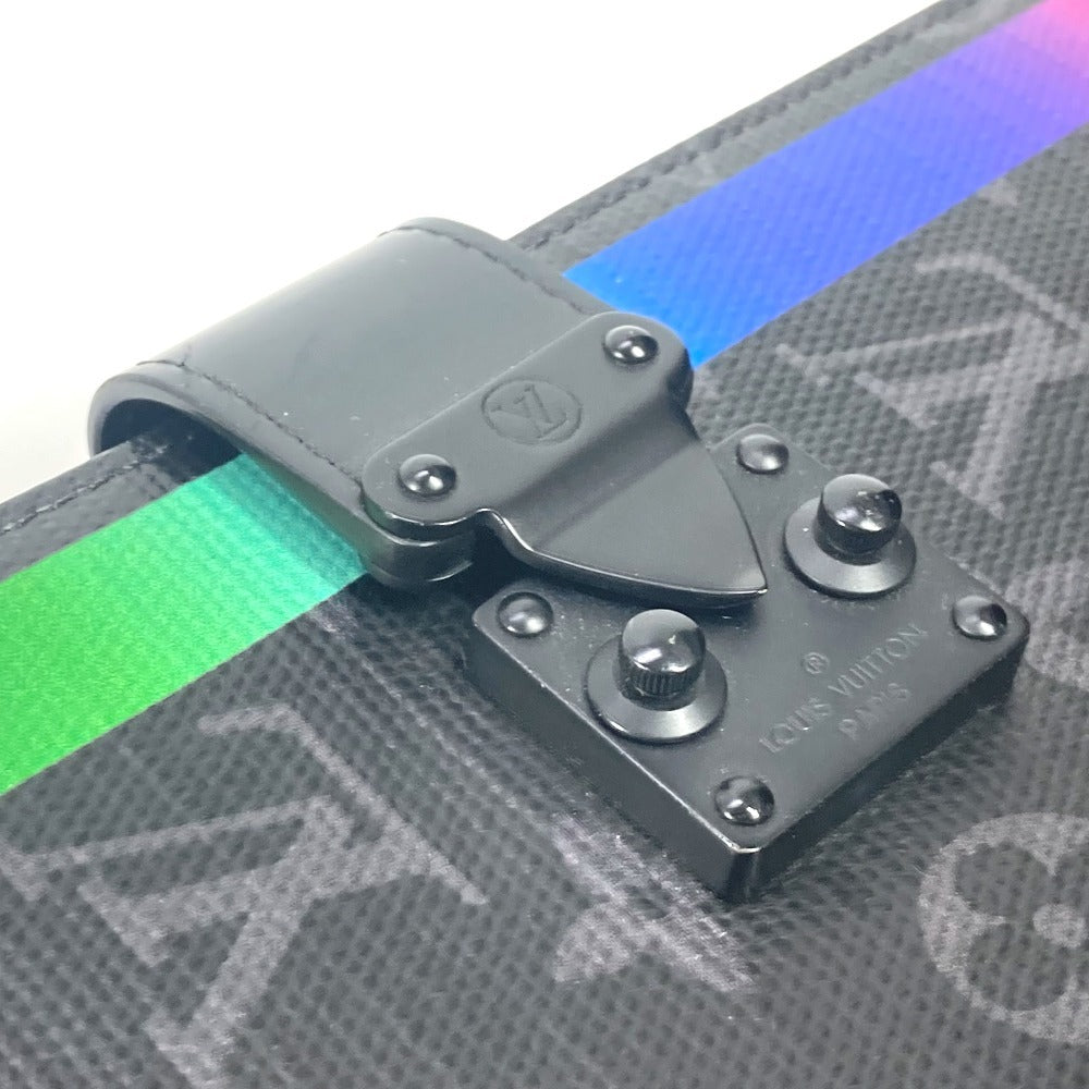 LOUIS VUITTON Clutch bag GI0399 Monogram Eclipse Canvas black Monogram Eclipse Rainbow Portodocument Frank GM unisex(Unisex) Used Authentic