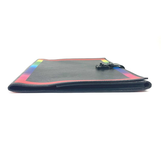 LOUIS VUITTON Clutch bag GI0399 Monogram Eclipse Canvas black Monogram Eclipse Rainbow Portodocument Frank GM unisex(Unisex) Used Authentic