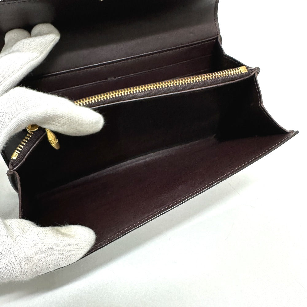 LOUIS VUITTON Long Wallet Purse M90152 Monogram Vernis Brown Portefeuille Sara Women Used Authentic