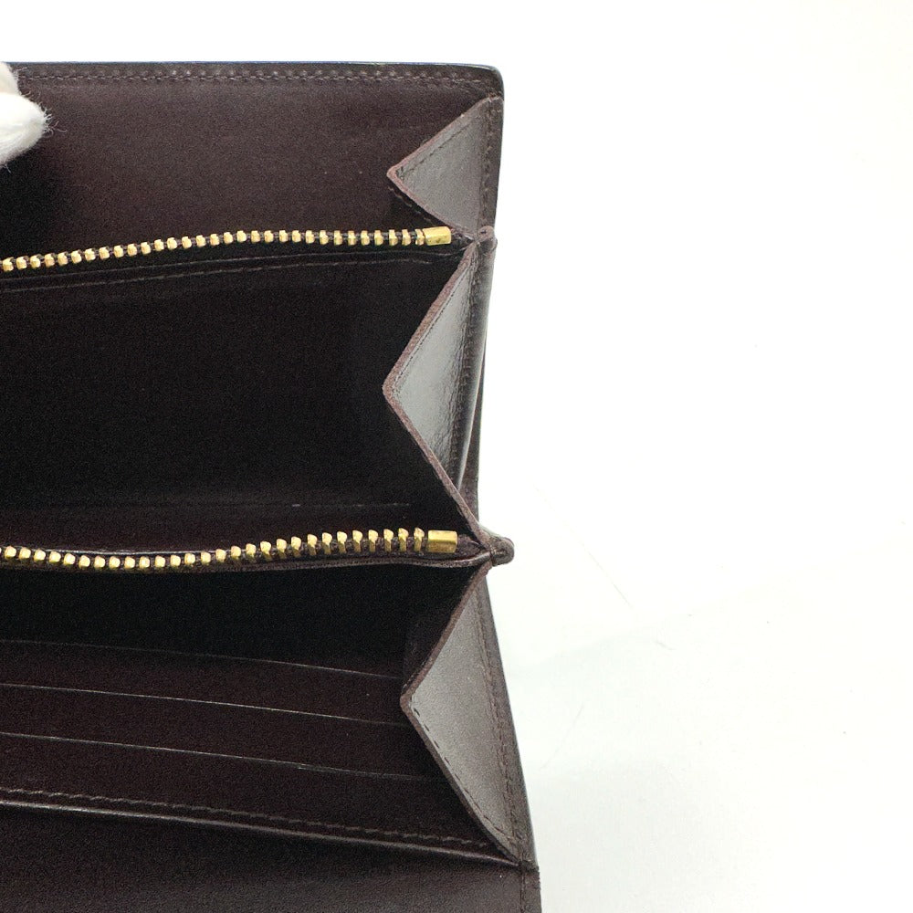 LOUIS VUITTON Long Wallet Purse M90152 Monogram Vernis Brown Portefeuille Sara Women Used Authentic