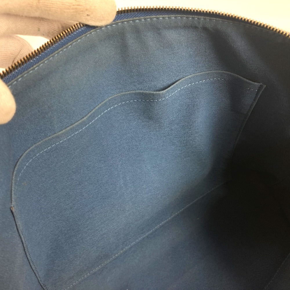 LOUIS VUITTON Business bag N41328 Damier Anfini Leather blue Damier Anfini Porto de Cumanjour PDJ mens Used Authentic