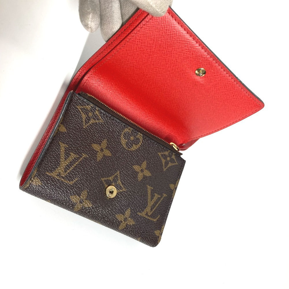 LOUIS VUITTON Trifold wallet M63326 Monogram canvas Brown Monogram Portefeuille Victorine Women Used Authentic