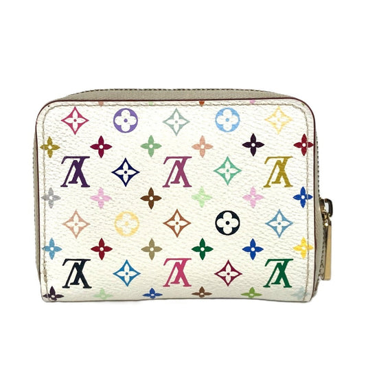 LOUIS VUITTON Coin case M93741 Monogram multicolor canvas white Monogram multicolor Zippy coin purse Women Used Authentic