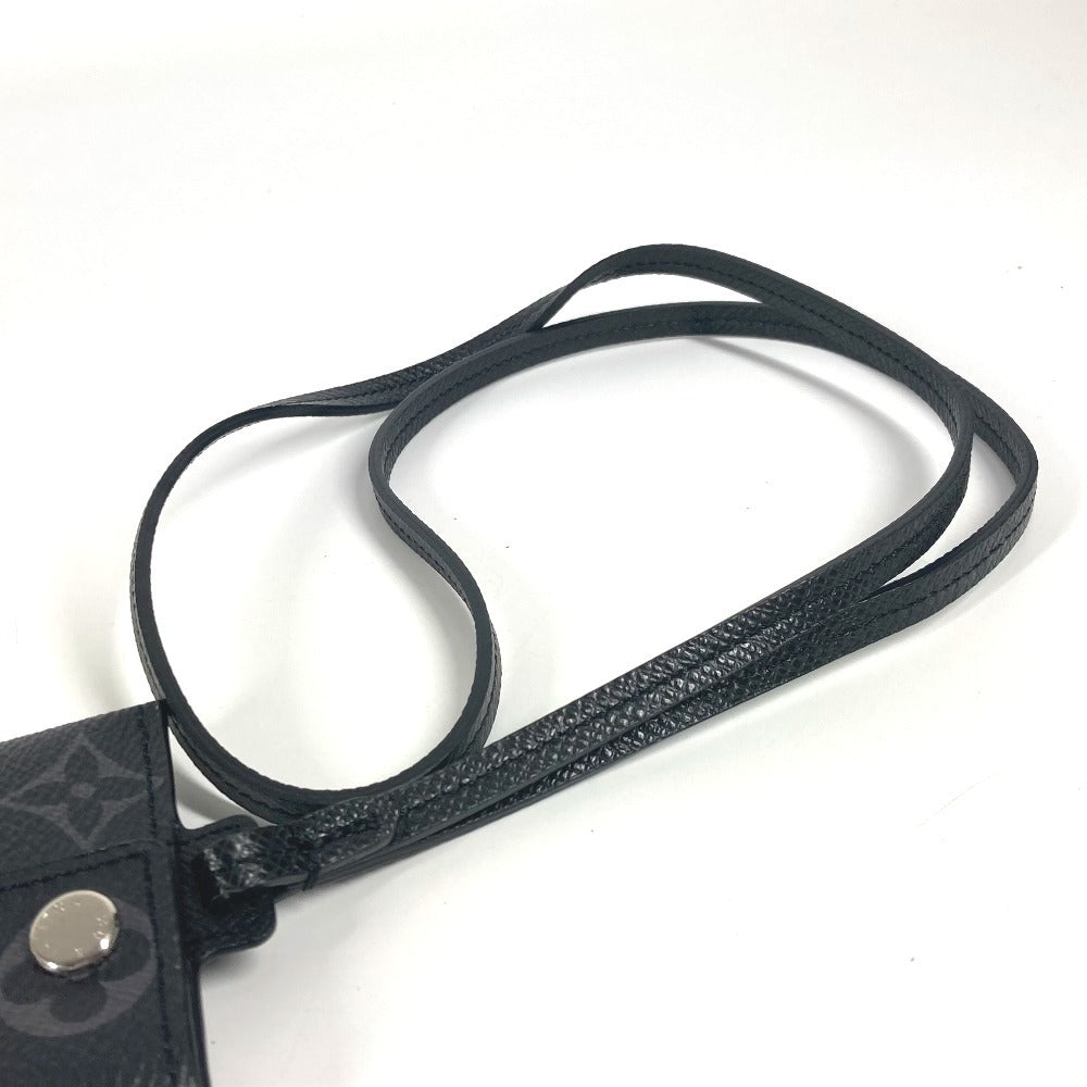 LOUIS VUITTON Coin case M83155 Taiga Leather black Taigalama Porto Cult Onstrap