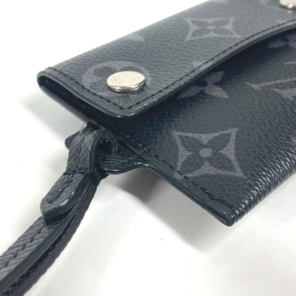 LOUIS VUITTON Coin case M83155 Taiga Leather black Taigalama Porto Cult Onstrap