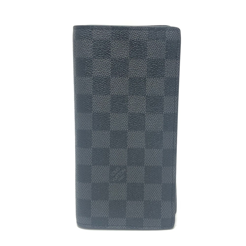 LOUIS VUITTON Long Wallet Purse N62655 Damier Grafitto Canvas black Portefeuille Brazza