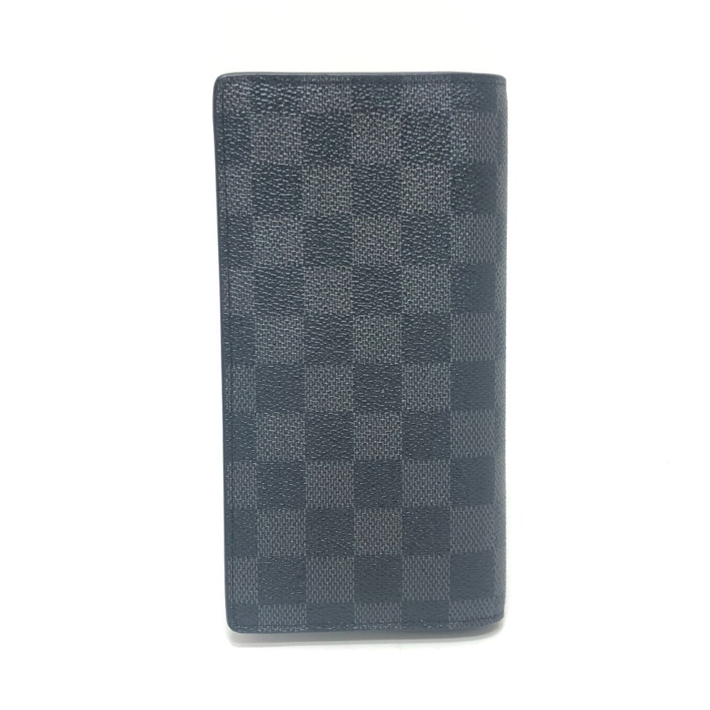 LOUIS VUITTON Long Wallet Purse N62655 Damier Grafitto Canvas black Portefeuille Brazza