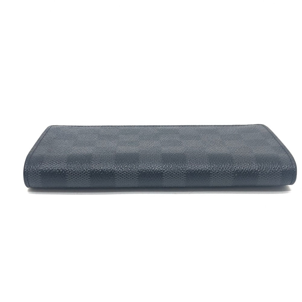 LOUIS VUITTON Long Wallet Purse N62655 Damier Grafitto Canvas black Portefeuille Brazza