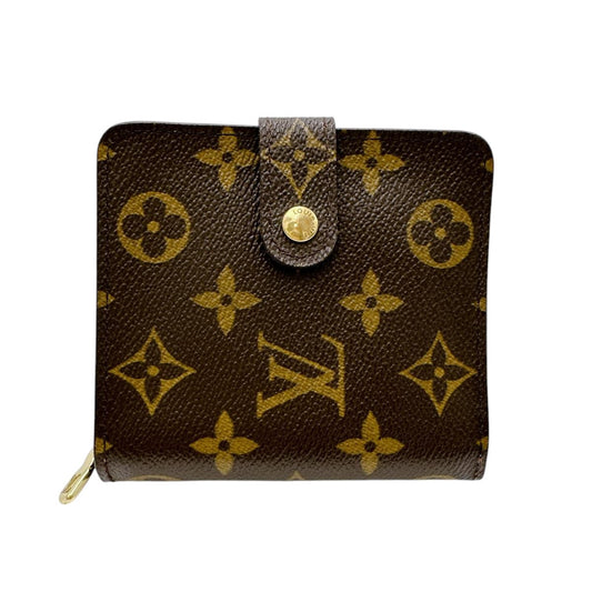 LOUIS VUITTON Bifold Wallet M61667 Monogram canvas Brown Card pocket with zipper Monogram Compact zip unisex(Unisex) Used Authentic
