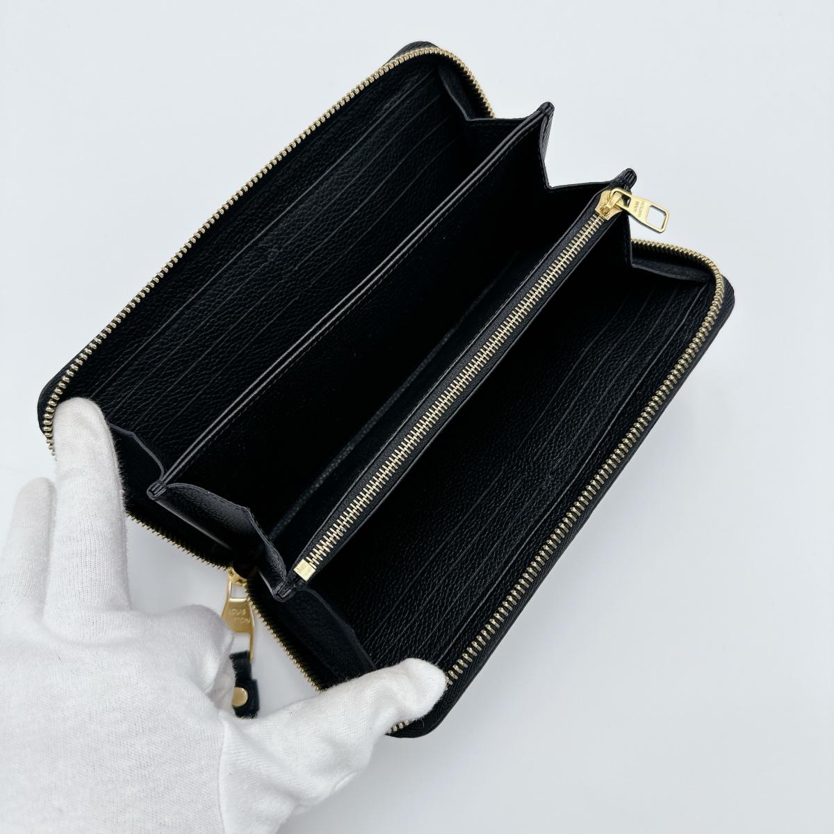 LOUIS VUITTON Long Wallet Purse M61864 Monogram Ann Platt black Long Wallet Purse Monogram Zippy wallet Women Used Authentic
