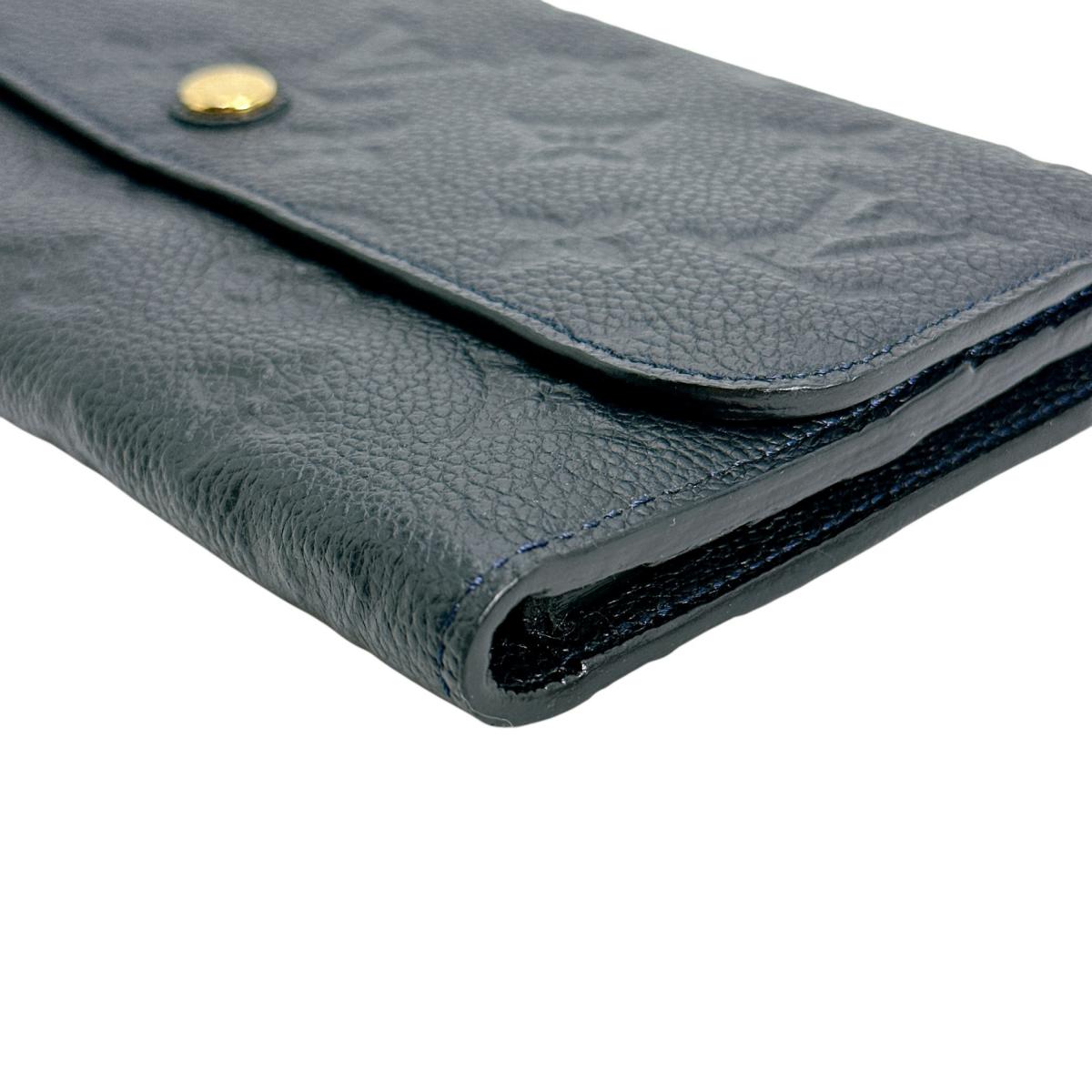 LOUIS VUITTON Long Wallet Purse M60258 Monogram Ann Platt Navy Tri-fold long wallet Monogram anplant leather Portefeuille Villetuoz Women Used Authentic