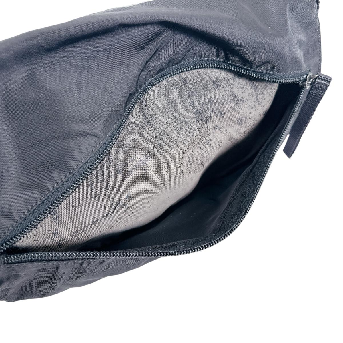 PRADA Shoulder Bag Nylon black Crossbody Triangle logo