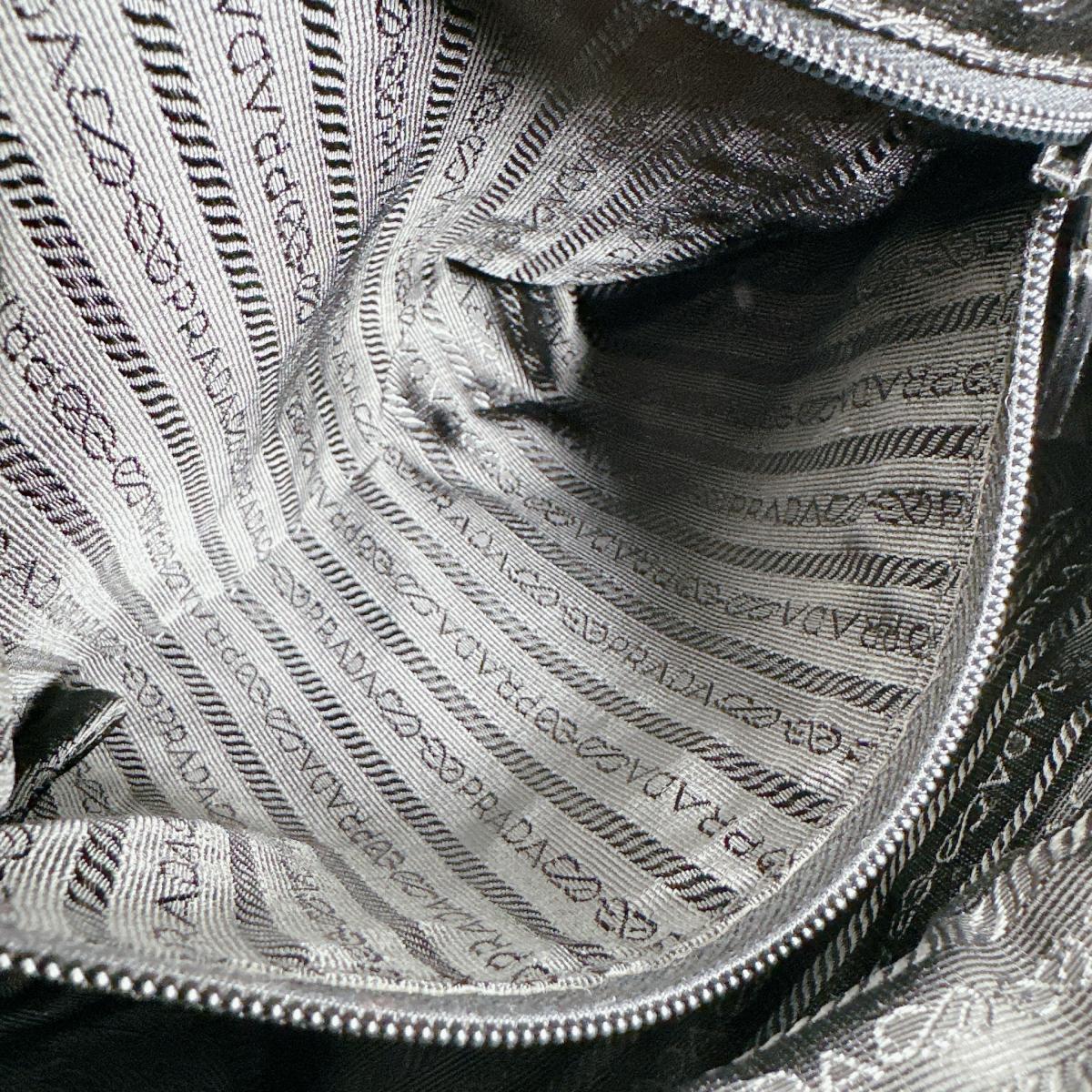 PRADA Shoulder Bag Nylon black Crossbody Triangle logo