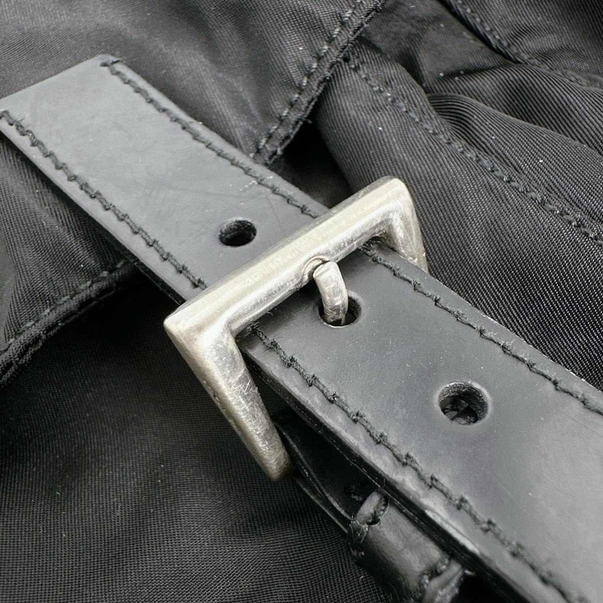 PRADA Shoulder Bag Nylon black Crossbody Triangle logo