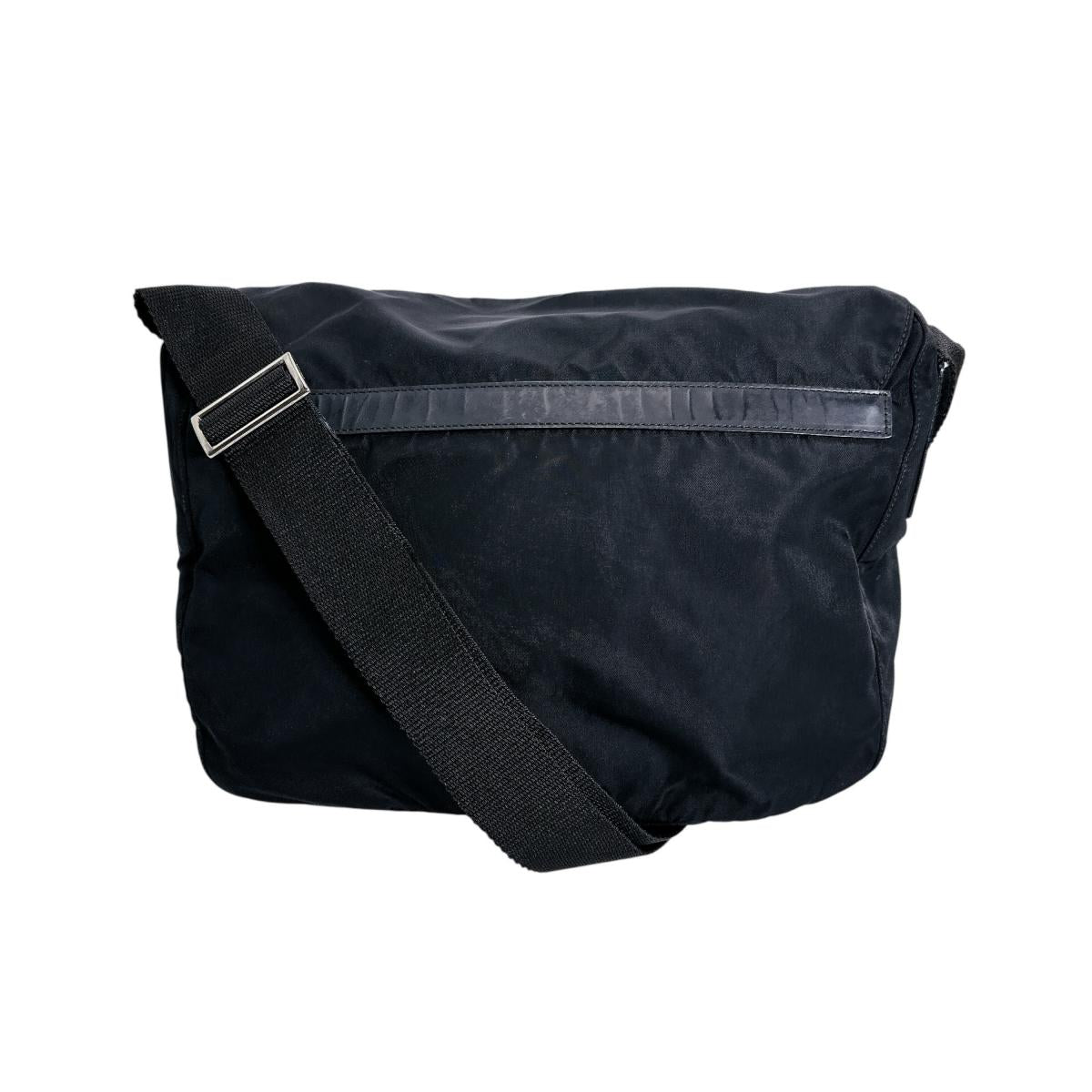 PRADA Shoulder Bag Nylon black Crossbody Triangle logo