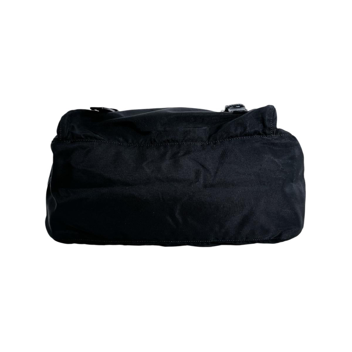 PRADA Shoulder Bag Nylon black Crossbody Triangle logo