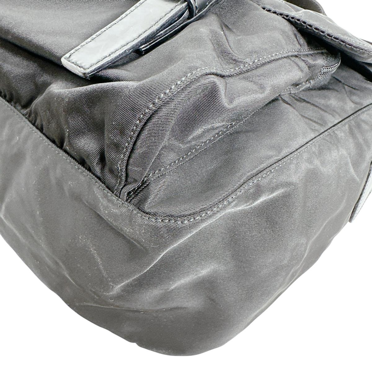 PRADA Shoulder Bag Nylon black Crossbody Triangle logo