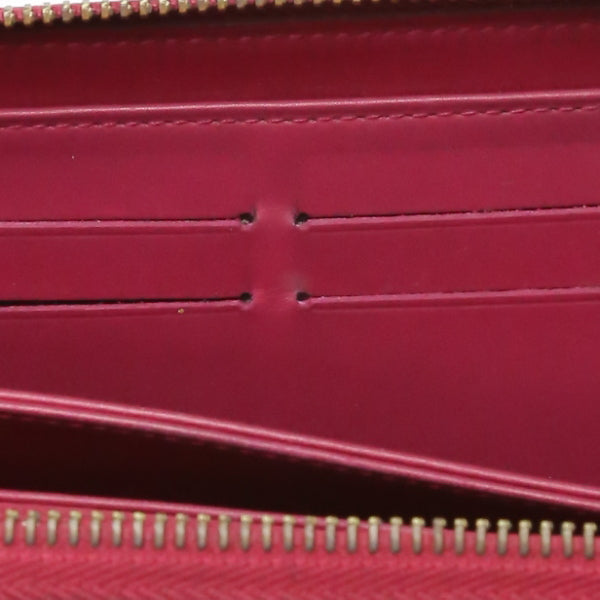 LOUIS VUITTON Long Wallet Purse M61379 Monogram Vernis Magenta Zip Around Vernis Zippy wallet Women Used Authentic