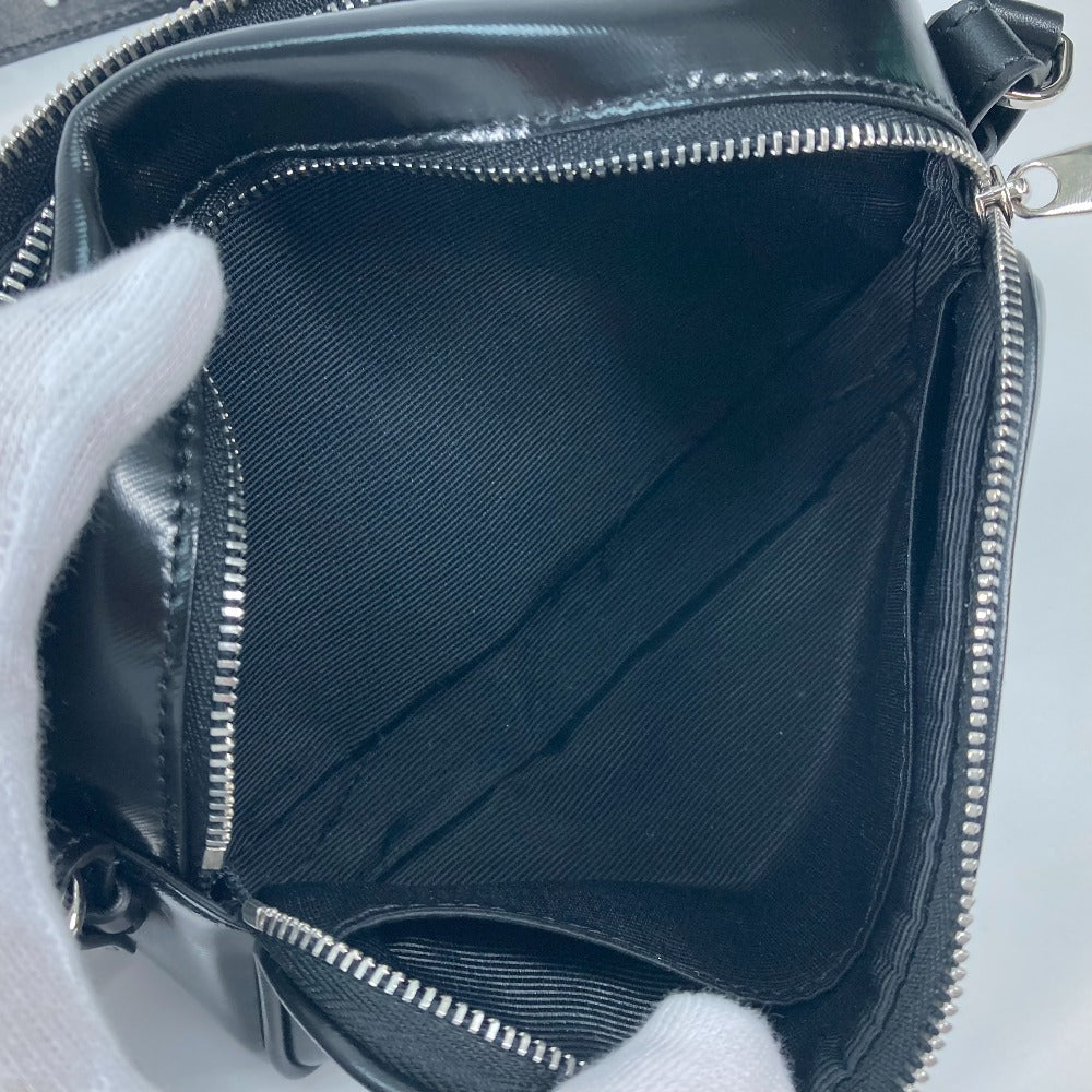 BURBERRY Shoulder Bag leather black By color logo Horseferry mens Used Authentic