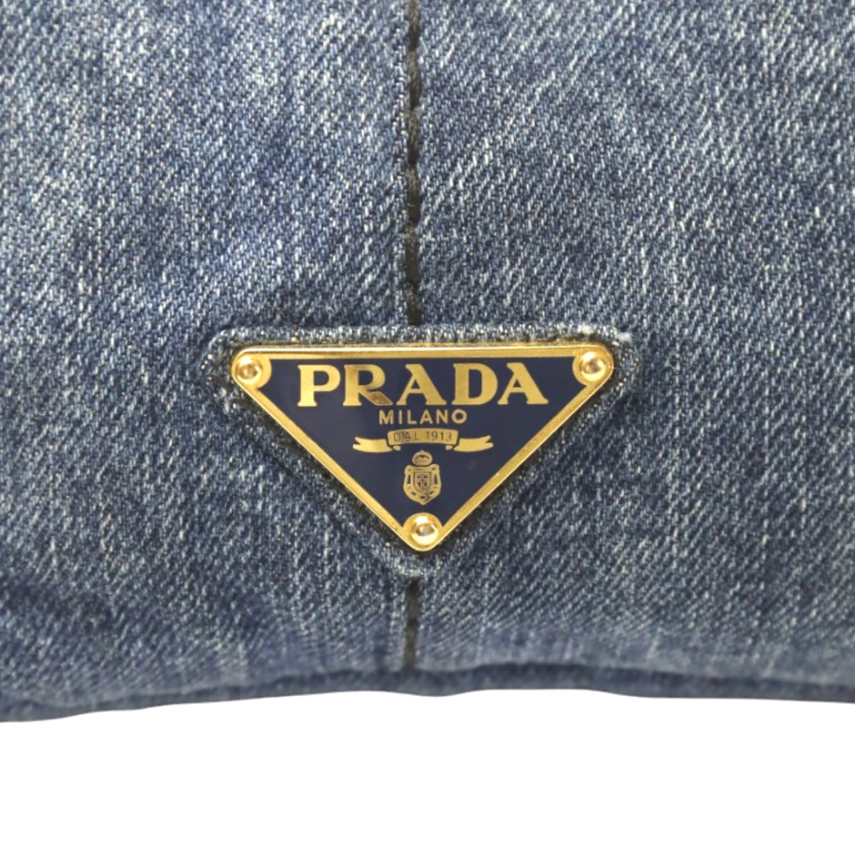PRADA Tote Bag 1BG439 denim blue Tote Bag Canapa Women Used Authentic